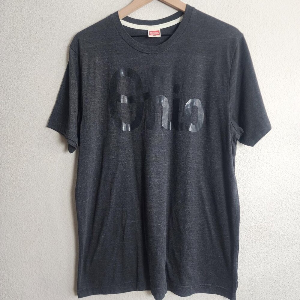 Homage Ohio Shirt Mens Large Gray Tri Blend Soft State Graphic Crew Neck Tee